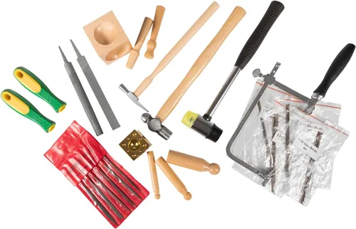 Vista 9 de LAIKOU Kit de herramientas de herrería para principiantes – Aprendiz de herrería Juego de herramientas de fabricación de joyas – Juego