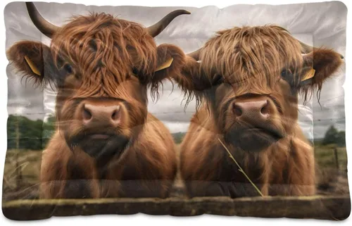 Vista 9 de Almohadilla de cama para mascotas con estampado de vaca 3D, tapete suave para cama de perro con parte inferior antideslizante, almohadilla de jaula