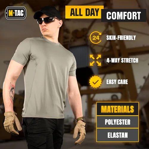 Vista 3 de M-Tac Camiseta táctica de manga corta Camiseta de entrenamiento de gimnasio para hombre, militar, ultra ventilada, para entrenamiento atlético