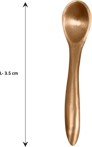 Vista 3 de De Kulture - Cuchara de sal Kansa de bronce puro hecho a mano, vajilla de lujo clásica dorada bruñida, cubiertos utilitarios de grado alimenticio