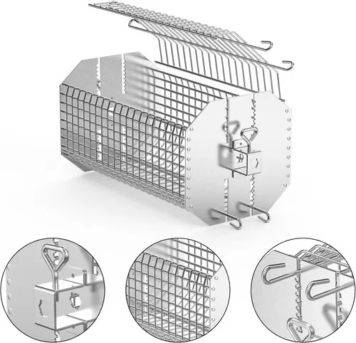 Vista 7 de onlyfire Cesta de asador octogonal universal, cesta de asador plana para asador, se adapta a hexágono de 1/2 pulgada, hexagonal de 3/8 pulgadas