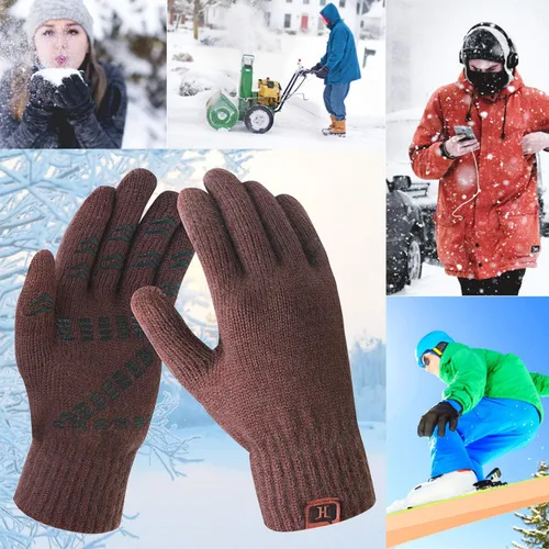 Vista 23 de FZ FANTASTIC ZONE Guantes de invierno para hombre, cálidos, térmicos, suaves, de lana, para pantalla táctil, para mujer