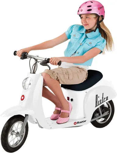 Vista 3 de Razor Pocket Mod - Patinete de motor eléctrico en miniatura Euro 24V 250W, color blanco y azul (paquete de 2) - Velocidades de hasta 15 MPH