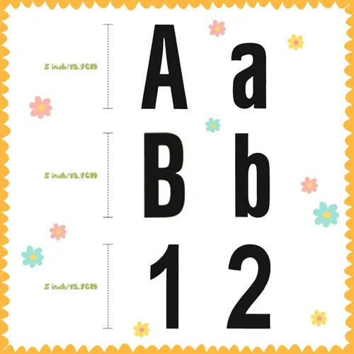 Vista 3 de Tenare Juego de 134 letras coloridas del alfabeto de 5 pulgadas, letras del alfabeto, números y recortes de puntuación para tablón de anuncios, Negro