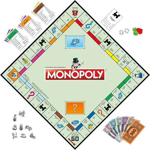 Vista 3 de Hasbro Gaming Monopoly, juego de mesa de estrategia para niños de 8 años, 2 a 6 jugadores, juegos familiares para niños y adultos