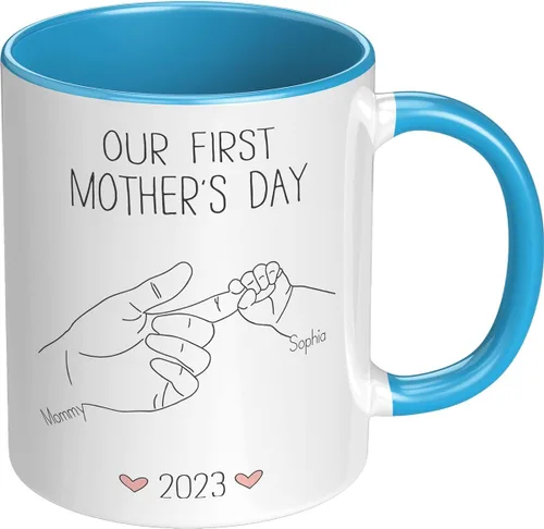 Vista 9 de Taza para el día de la madre para mamá de hija e hijo – Taza de café divertida para la mejor mamá del mundo – Regalo único de cumpleaños para esposa