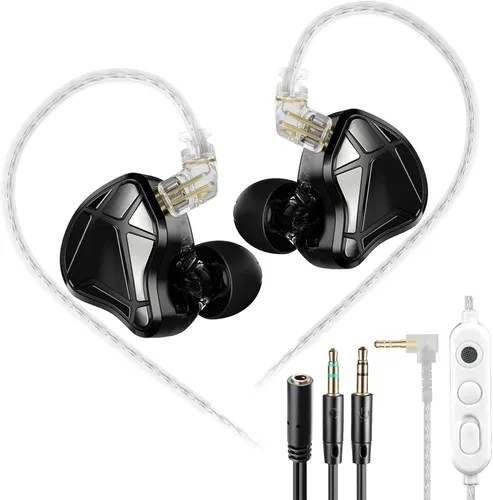 Vista 12 de KZ Axas - Auriculares USB-C para juegos con micrófono, FPS IEM, 4 modos DSP Negro