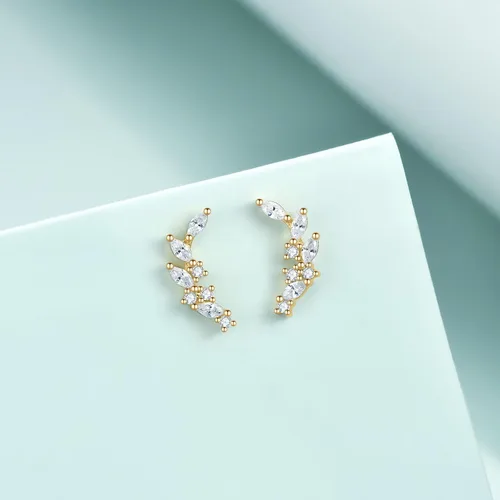 Vista 3 de Rnivida Aretes tipo dormilona de plata de ley 925, hipoalergénicos, pequeños aretes de circonita cúbica para mujer