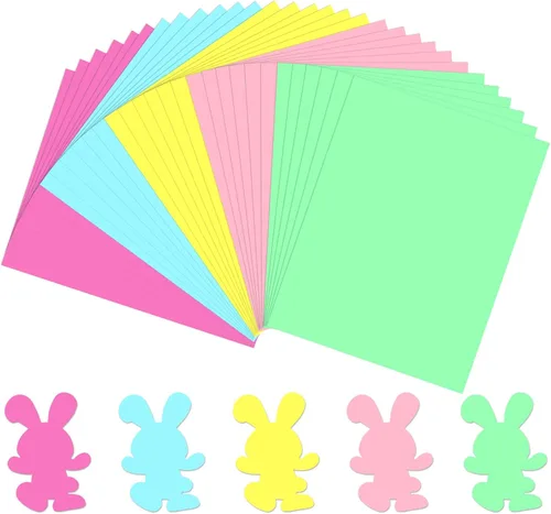 Vista 9 de JULBEAR 30 hojas de cartulina de colores del día de San Patricio 5 colores 180 g/m² 8.5x11 pulgadas, cartulina verde surtida para tarjetas DIY
