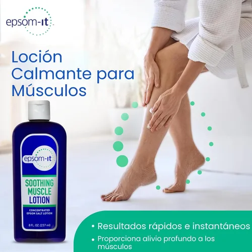 Vista 2 de Epsom-It Loción calmante muscular de magnesio – Crema tópica de sal de Epsom con árnica y sulfato de magnesio – Diseñada para rigidez muscular