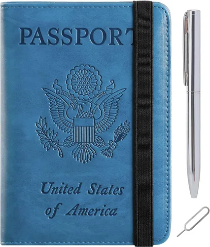 Vista 10 de Passport Holder, Travel Essentials, Passport Cover, RFID Travel Wallet 113#Negro