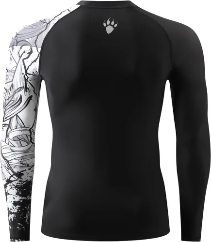 Vista 4 de HUGE SPORTS Serie Wildling Camiseta de protección con protección UV, de secado rápido, con compresión