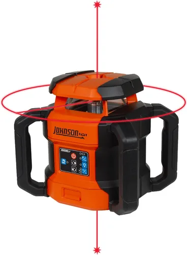 Vista 7 de Johnson Level & Tool JRT300-RDHV-K Kit de láser rotativo autonivelante rojo de doble pendiente, rango de 4,000 pies, estuche de transporte