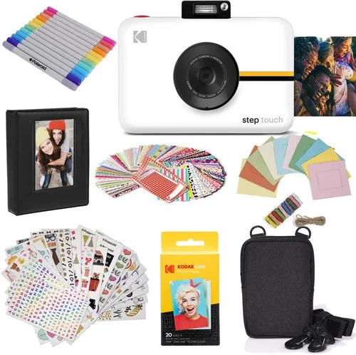 Vista 9 de Zink Kodak Step Touch Cámara digital de 13 MP e impresora instantánea con pantalla táctil LCD de 3.5 pulgadas, video HD de 1080p (blanco) paquete
