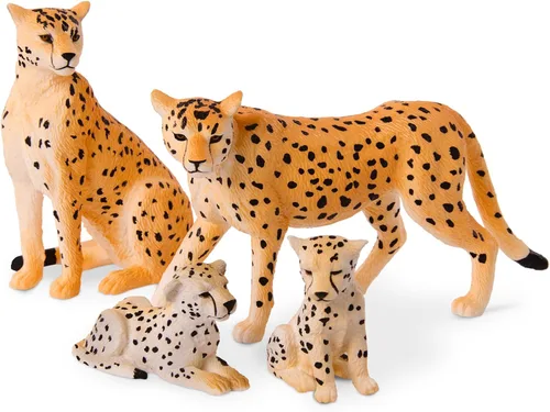 Vista 12 de Terra by Battat Juego familiar de juguetes de elefante africano de 4 piezas - Figuras realistas de animales de safari de plástico - Juguetes