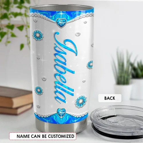 Vista 2 de SANDJEST Vaso de elefante personalizado de 20 onzas y 30 onzas con tapa, taza de viaje para café, taza para mujeres y niñas, diseño de elefante