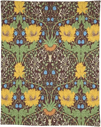 Vista 44 de Mantel Floral Retro de Pájaros, Diseño Original Bohemio William Morris Estampado Cubierta de Mesa para Hogar Picnic Fiesta Comedor Cocina William