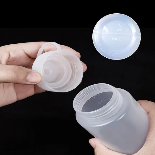 Vista 4 de Botellas de plástico de 3 colores de 12 onzas, botellas para apretar condimentos, botella multiusos para salsa de tomate, aceite, mermelada, salsa