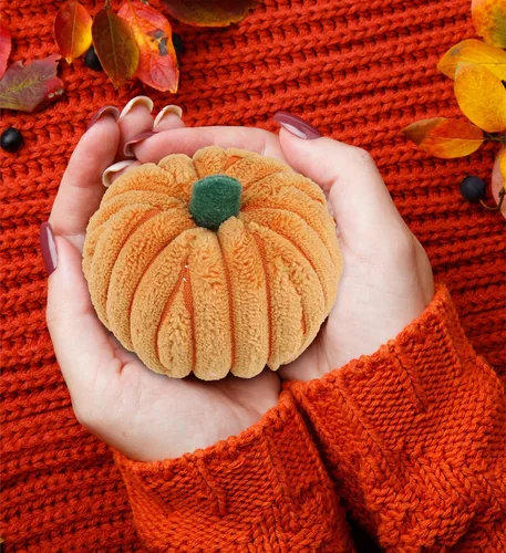 Vista 2 de DolliBu Peluche pequeño de calabaza, juguete espeluznante de calabaza de peluche para oso de peluche, bonita decoración de Halloween, recuerdo