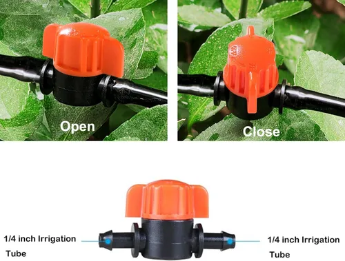 Vista 2 de 20pcs 1/4 pulgada Barb Shut-Off Válvula universal de riego por goteo tubería válvula de acoplamiento