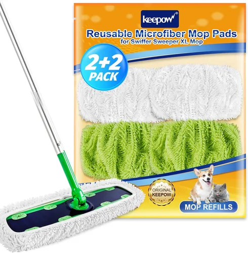 Vista 14 de KEEPOW Almohadillas XL reutilizables para trapeador compatibles con Swiffer XL Sweeper, paños de trapear secos extra grandes, paños de trapear