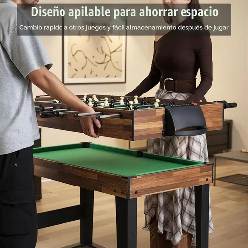 Vista 5 de Giantex 10-in-1 Multi Game Table, Combo Game Table Set w/Hockey, Foosball Pool Ping-Pong Chess Cards Checkers Bowling, Shuffleboard, Backgammon