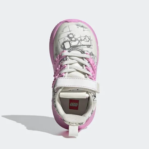 Vista 2 de adidas x Lego Racer TR - Zapatos para niños, color blanco, talla 9.5K, Blanco huesoLila BlissNegro núcleo