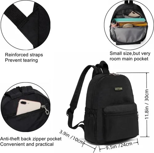 Vista 8 de Aotian - Mochila ligera y duradera para mujeres y niñas, para viajes, senderismo.