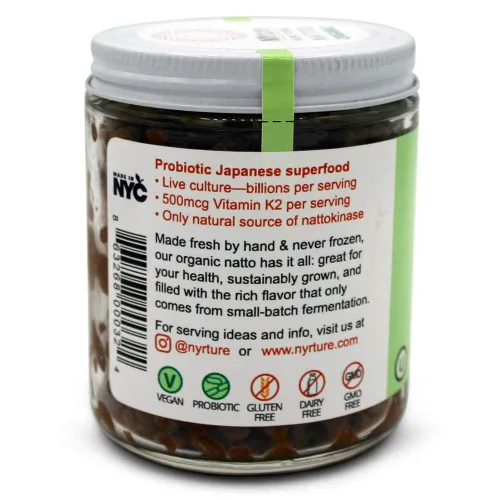 Vista 3 de New York Natto Organic - Superalimento probiótico japonés hecho fresco en Nueva York - Certificado orgánico - 4 frascos, 8 onzas (7.76 oz) por frasco