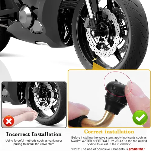 Vista 5 de Vástagos de válvula de neumático PVR70 (20 unidades), vástago de válvula de motocicleta de 90 grados, vástago de válvula a presión compatible