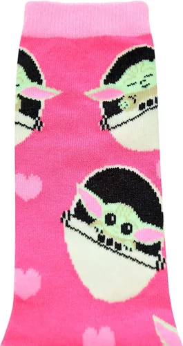 Vista 3 de STAR WARS JuniorsLadies Baby Yoda Crew Calcetines 2 Par Pack Tamaño RojoRosa