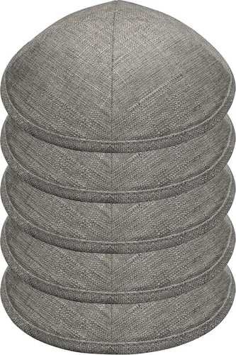 Vista 19 de Paquete de 5 piezas – Hq Satin/Lino/Velvet/Seda Cruda/Gamuza Kippah para hombre, sombrero Yamaka diseñado en Israel – Kippot Bulk