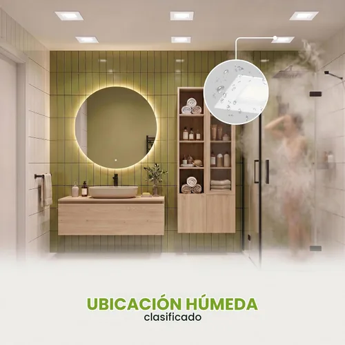 Vista 6 de ASD Iluminación LED empotrable cuadrada blanca de 4 pulgadas retrofit - 9W 709LM 2700/3000/3500/4000/5000K regulable seleccionable LED Downlight