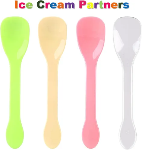 Vista 7 de 400 cucharas de postre desechables para degustación, mini cucharas de plástico para muestras de helado para tazas de postre en miniatura, muestreo
