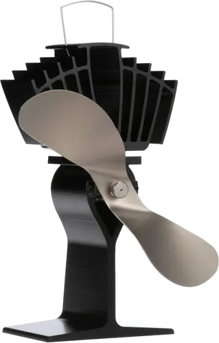 Vista 9 de Ecofan AirMax Ventilador a calor, para horno a leña, grande, hecho en Canadá., NA, Negro (Black Blade), L
