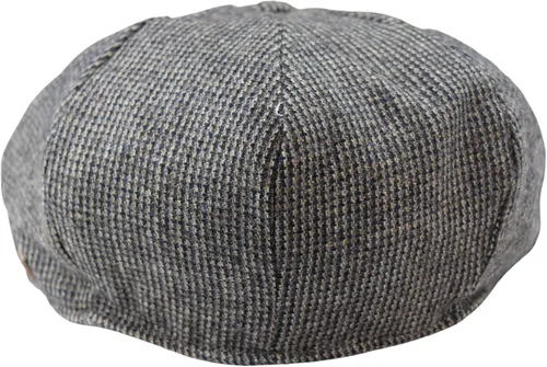 Vista 3 de Mens 8 Panel Razor Baker Boy Sombrero Lana Tweed Shelby Newsboy Gorra Plana Gris