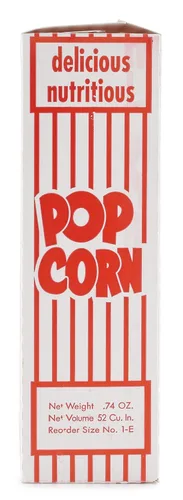 Vista 3 de Snappy 1-E Cajas pequeñas para palomitas de maíz con tapa cerrada, cartón rojo y blanco, 100