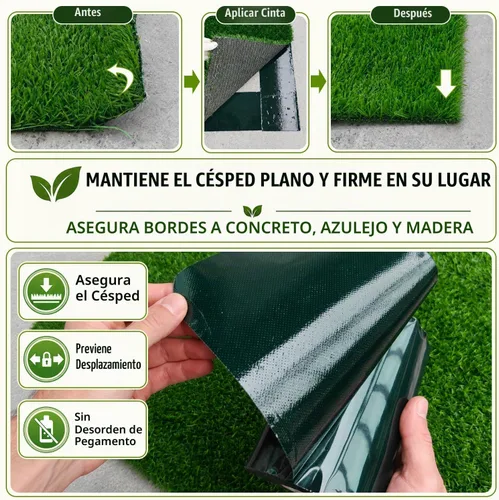 Vista 3 de Cinta de Costura de Césped Artificial de Doble Cara 6" x 16' Cinta de Costura Autoadhesiva para Pisos de Concreto y Madera, Patios, Alfombras