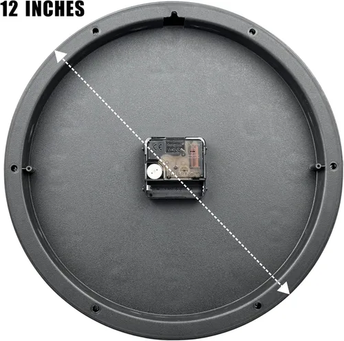 Vista 8 de Plumeet - Reloj de pared de 12 pulgadas, relojes de pared silenciosos, funciona con pilas, de cuarzo sin tictac, estilo moderno, adecuado