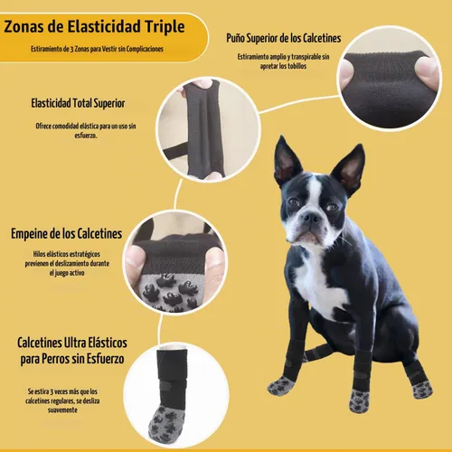Vista 2 de VALFRID - Calcetines antideslizantes para perros con agarres de doble cara y calcetines de agarre duraderos para perros, suelos de madera dura