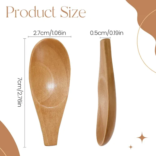 Vista 3 de Paquete de 4 cucharas de madera para tarros, mini cucharas de madera con mango corto para sal, té, granos de café, dulces, leche en polvo, especias