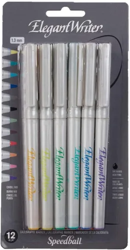 Vista 9 de Set de 6 marcadores de punta mediana para caligrafía Speedball Elegant Writer
