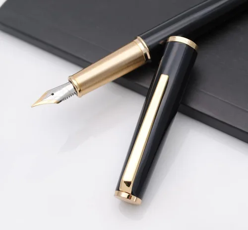 Vista 7 de JINHAO - Pluma estilográfica de metal serie 95 (negro con clip dorado, punta F de 0.020 in)