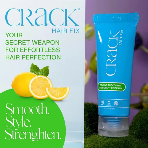 Vista 2 de Crack Hair Fix - Crema para peinar multitarea, antiencrespamiento, sin enjuague, con protección contra la humedad, cloro, tratamientos térmicos