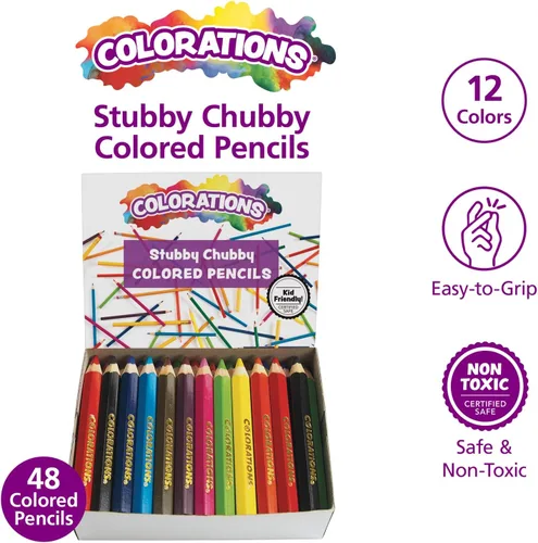 Vista 2 de Colorations STUBPEN - Lápices de colores rechonchos para niños, juego de 48