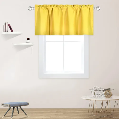 Vista 55 de DECOVSUN Cenefas Aqua para ventanas de cocina, con bolsillo para barra, opacas, con aislamiento térmico, 1 panel de 42 x 18 pulgadas