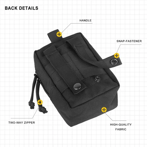 Vista 3 de Mini MOLLE bolsa multiusos compacta táctica cintura bolsas pequeña utilidad EDC bolsa