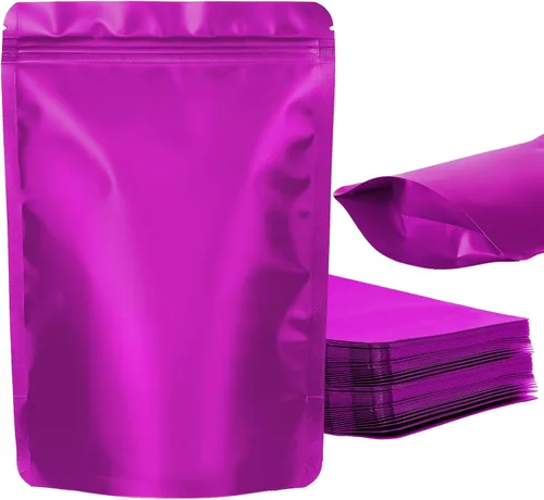 Vista 10 de Paquete de 100 bolsas resellables de pie, a prueba de olores, bolsas de papel de aluminio sellables para embalaje (negro, 3.5 x 5.1 pulgadas)