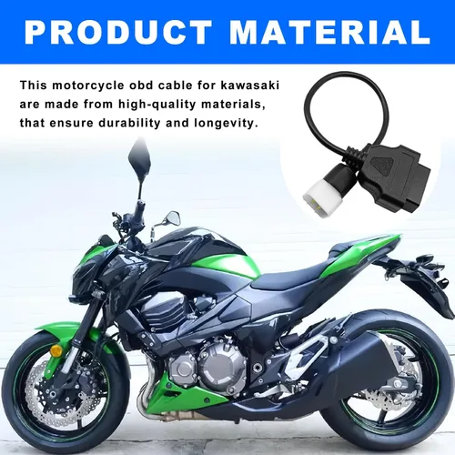 Vista 4 de Adaptador de diagnóstico OBD OBD2 de 6 pines, motocicleta Delphi, conector de cable de herramienta de diagnóstico OBD compatible con Z900RS / Z800