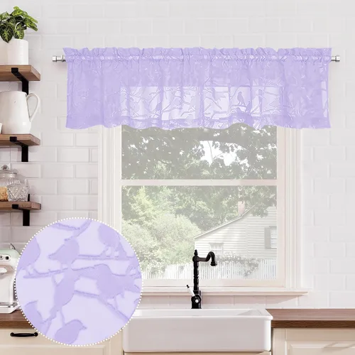 Vista 72 de OVZME Anji Clip Voile Sheer Tiers RD 2X30X36 Negro
